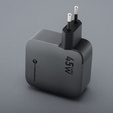 GaN φορτιστής δικτύου με καλώδιο USB-C 45 W Forcell F-Energy