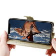 Θήκη με πτερύγιο για Motorola Moto G85, Crazy Horse Wallet, χρυσή