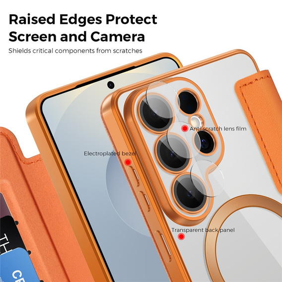 Θήκη με πτυσσόμενο καπάκι RFID Wallet MagSafe με προστασία κάμερας για Samsung Galaxy S26 Ultra