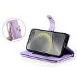 Θήκη με πτερύγιο για Samsung Galaxy S25, Wallet Zipper Pocket, μωβ
