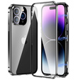 θήκη για το iPhone 14 Pro Max, Magnetic Dual Glass, μαύρη