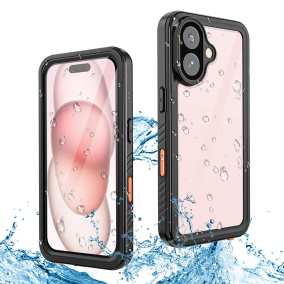 Αδιάβροχη θήκη IP68 για το iPhone 16, μαύρη