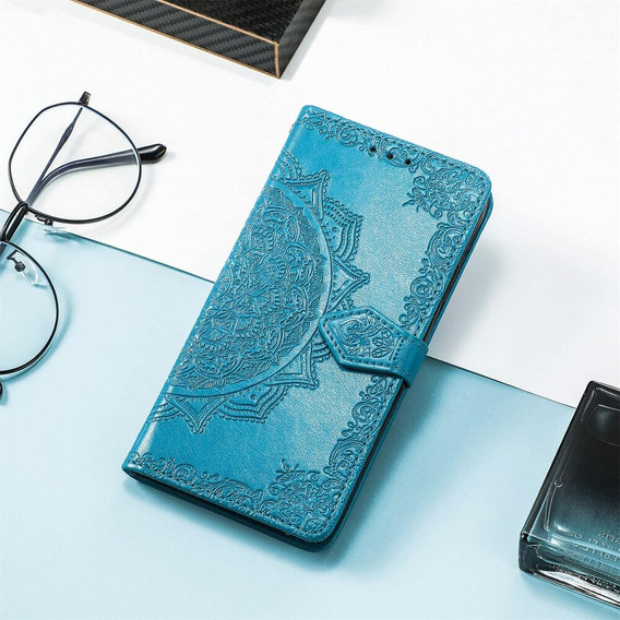 Θήκη με πτερύγιο για Oppo Reno 12FS / 12F, Mandala, μπλε