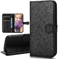 θήκη πτερύγιο για Infinix Hot 40i, Wallet Rhombus, μαύρη