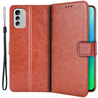 Θήκη με πτερύγιο για Nokia G60 5G, Crazy Horse Wallet, καφέ