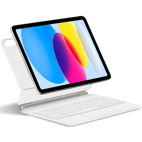 Θήκη πληκτρολογίου για iPad 10.9" 2022 (10 gen.) / iPad 11" 2025 A16 (11 gen.), Magnetic Keyboard Touchpad, λευκή