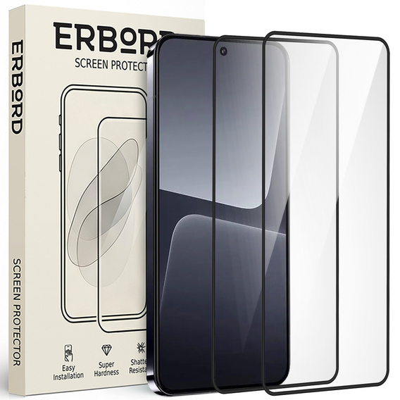 2x Μετριασμένο γυαλί για Xiaomi 13 Pro, ERBORD 3D πλήρης οθόνη