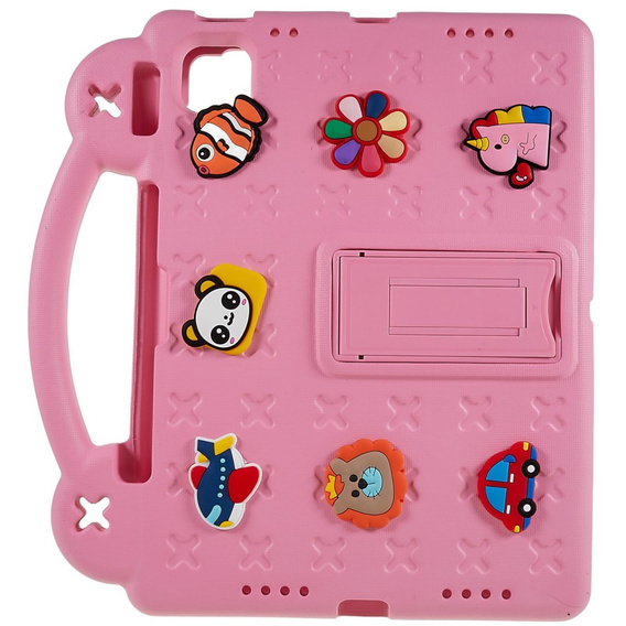 Παιδική θήκη για Apple iPad Air 11" 6 gen. 2024, Cute Patterns, με βάση, ροζ