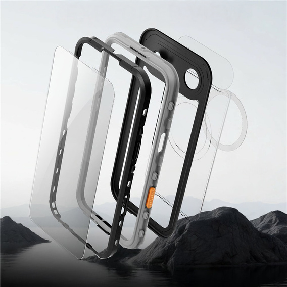 Θήκη για iPhone Air, αδιάβροχη IP68, SHELLBOX MagSafe, μαύρο