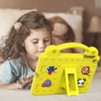 Παιδική θήκη για iPad mini 7.9" 2019/2015/2014/2013/2012 (5/4/3/2/1 gen.), Cute Patterns, με βάση, κίτρινη