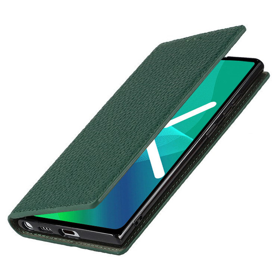 Δερμάτινη θήκη για iPhone 12 Pro Max, ERBORD Grain Leather, πράσινη