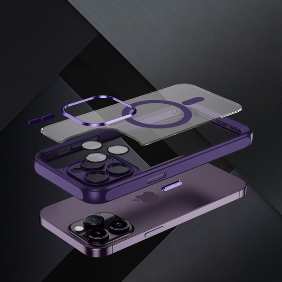 Θήκη για iPhone 15 Pro, ERBORD Impact Guard, MagSafe, σκούρο μωβ