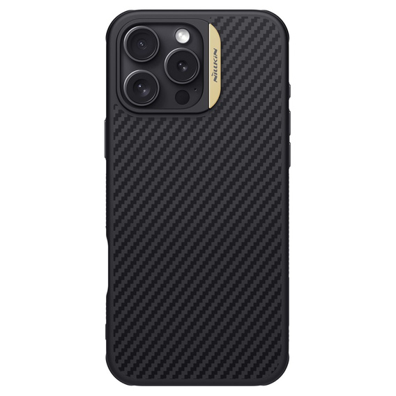 Θήκη για iPhone 16 Pro Max, θωρακισμένη Nillkin, Carbon Fiber, για Magsafe, χρυσή