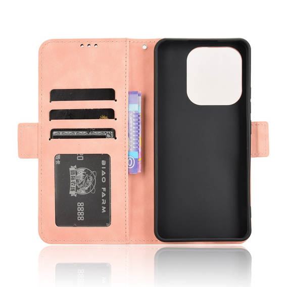 Θήκη με πτερύγιο για Xiaomi Redmi Note 14 4G, Card Slot, ροζ