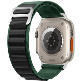 Λουράκι νάιλον για Apple Watch 1/2/3/4/5/6/7/8/SE/ULTRA 42/44/45/49mm, πράσινη / μαύρη