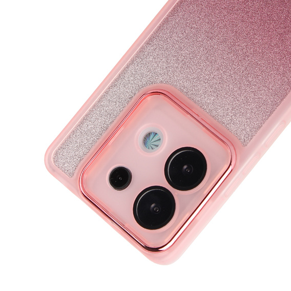 Θήκη για Xiaomi Redmi Note 13 Pro 5G, Glittery Powder, ροζ + 9H tempered glass