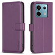 θήκη με πτερύγιο για Xiaomi Redmi Note 13 Pro 4G / Xiaomi Redmi Note 14S / Xiaomi Poco M6 Pro 4G, BINFEN Wallet, σκούρο μωβ