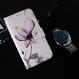 Θήκη με πτερύγιο για Oppo A17, Wallet, kwiat, λευκή