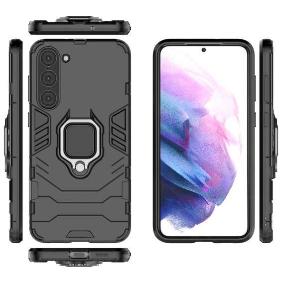 Θήκη για Samsung Galaxy S23, Kickstand Ring, μαύρη