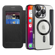 Θήκη με πτερύγιο για iPhone 16 Pro Max, RFID Wallet MagSafe CamShield, μαύρη