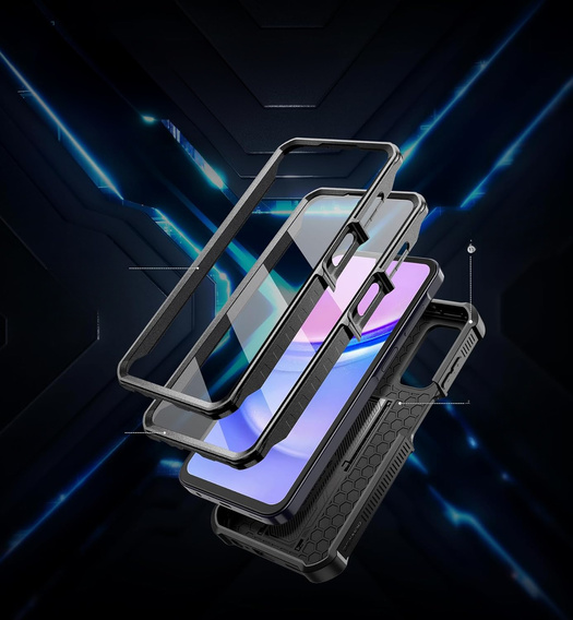 Θωρακισμένη θήκη για Samsung Galaxy A15, Dexnor Full Body (Two Frames), μαύρη