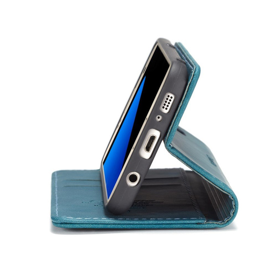 θήκη CASEME για Samsung Galaxy S7, Leather Wallet Case, μπλε