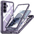 Θήκη για Samsung Galaxy S25 FE, Shockproof, με γυαλί, για MagSafe, μωβ