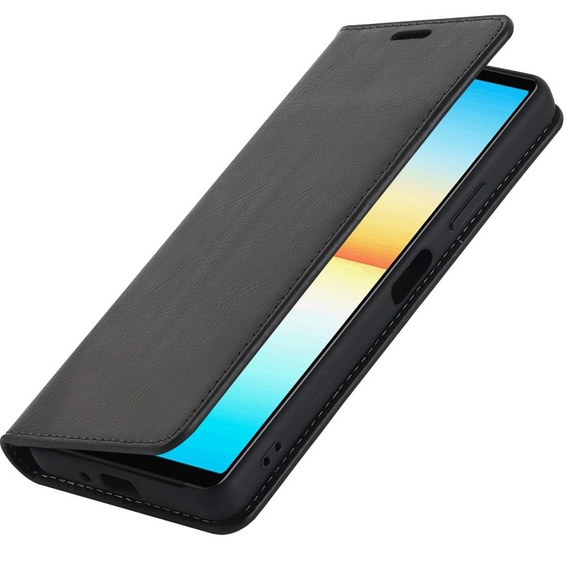 Θήκη με πτερύγιο για Sony Xperia 10 IV, Split Leather Wallet, μαύρη