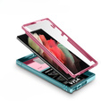 Θήκη για Samsung Galaxy S23 Ultra, CamShield Slide, ροζ / πράσινο