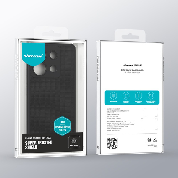 NILLKIN θήκη για Xiaomi Redmi Note 13 Pro 5G, θήκη Super Frosted Shield, μαύρη