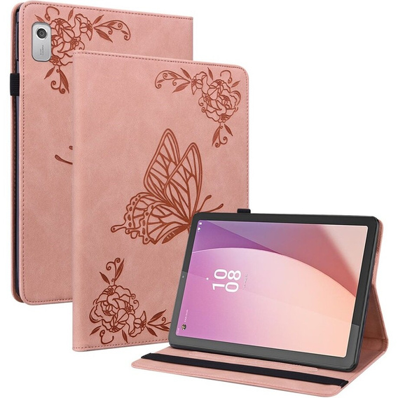 θήκη για το Lenovo Tab M9, Butterfly, ροζ