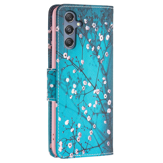 Θήκη με πτερύγιο για Samsung Galaxy M34, Wallet, Sakura, μπλε
