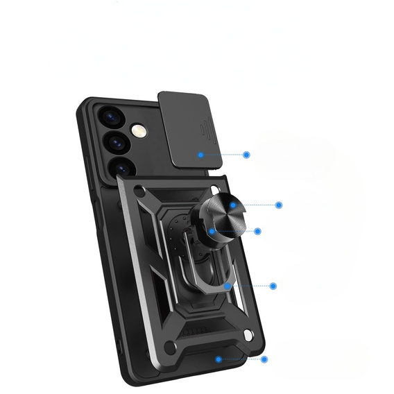 Θήκη για Samsung Galaxy S24+ Plus, CamShield Slide, μαύρο