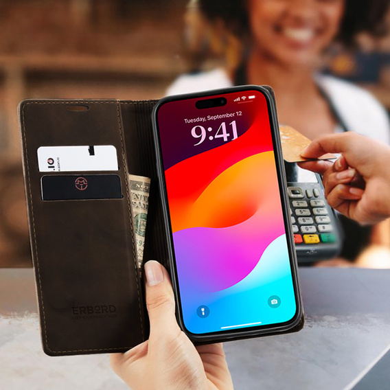 ERBORD Vintage θήκη πορτοφόλι με πτερύγιο για iPhone 17 Pro Max