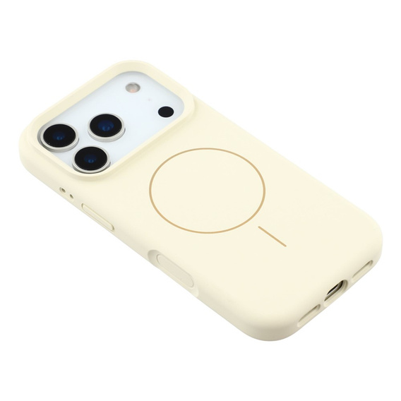 Θήκη σιλικόνης για iPhone 17 Pro, για MagSafe, αντικραδασμική, μπεζ