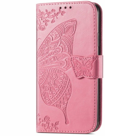 Θήκη με πτερύγιο για Xiaomi Poco F5 Pro, Butterfly, ροζ