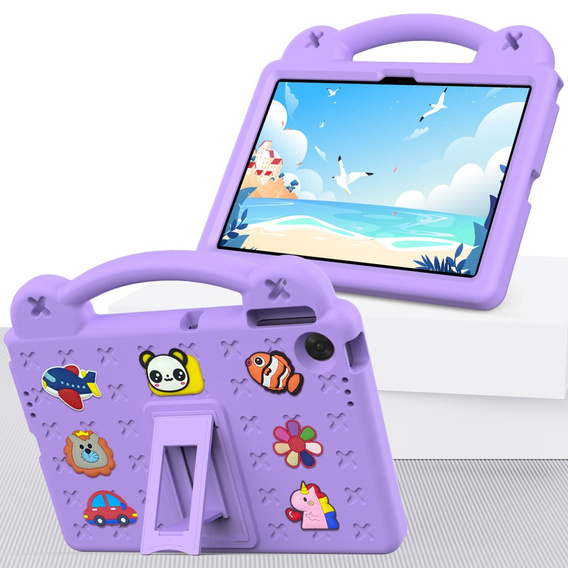 Παιδική θήκη για Lenovo Tab TB311FU, Cute Patterns, με βάση, μωβ