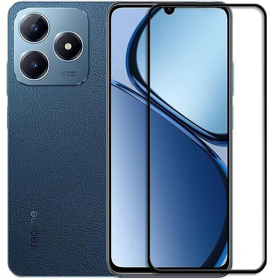Μετριασμένο γυαλί 3D για Realme C61, μαύρο πλαίσιο