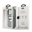 Karl Lagerfeld Θήκη για iPhone 14 Pro, Saffiano Choupette Head Patch, ασημένια