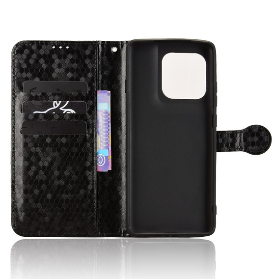 θήκη πτερύγιο για Motorola Edge 60 / 60 Fusion, Wallet Rhombus, μαύρη