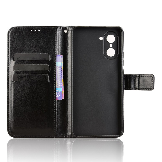 Θήκη με πτερύγιο για OnePlus Nord CE5, Crazy Horse Wallet, μαύρη
