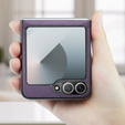 Θήκη για Samsung Galaxy Z Flip7 FE / Z Flip6, CASEME Litchi Leather, μωβ