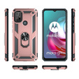 θωρακισμένη θήκη για Motorola Moto G10/G30, Nox Case Ring, ροζ rose gold