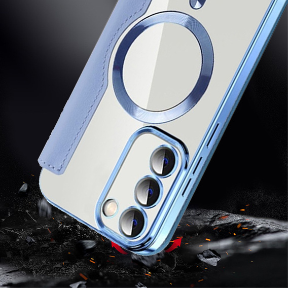 Θήκη με πτερύγιο για Samsung Galaxy S23, Wallet, MagSafe, μπλε