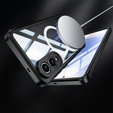 Θήκη για Samsung Galaxy S25 Edge, Shockproof, με γυαλί, για MagSafe, μαύρη