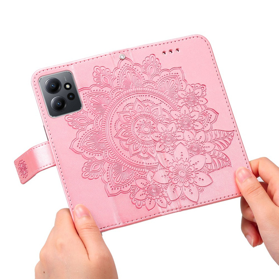 Θήκη με πτερύγιο για Xiaomi Redmi Note 12 4G, Mandala Flower, ροζ