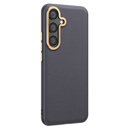Δερμάτινη θήκη για Samsung Galaxy S25, leather hybrid, γκρι