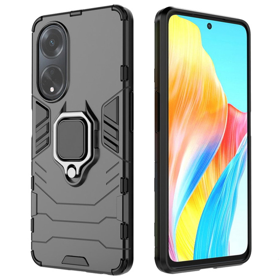 Θήκη για Oppo A98 5G, Kickstand Ring, μαύρη
