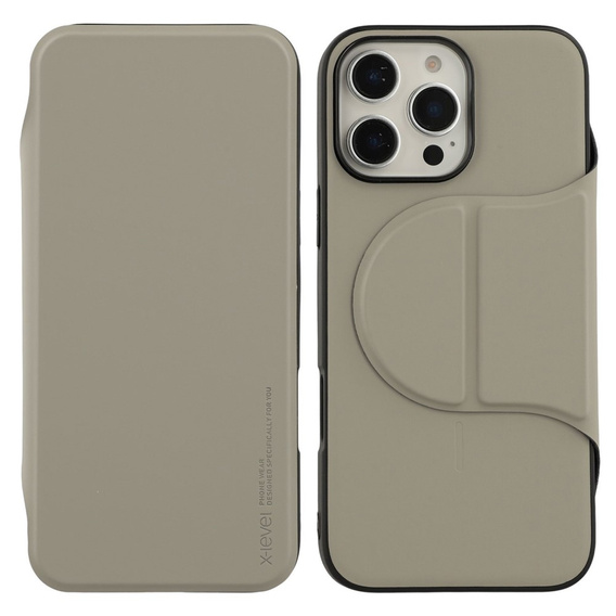 Θήκη X-LEVEL για iPhone 16 Pro, Magnetic Card Holder, γκρι