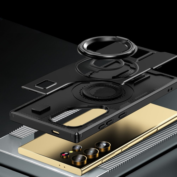 Θήκη για Samsung Galaxy S25 Ultra, Kickstand Ring, μαύρη